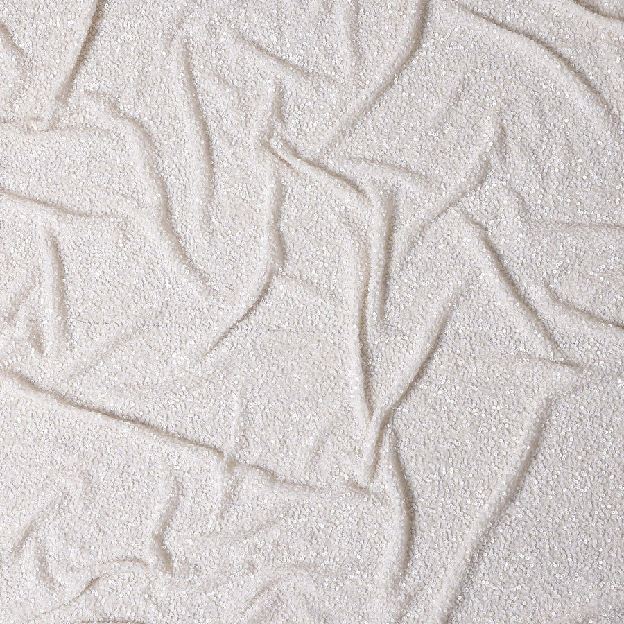 Alabaster White Silk Georgette Sequin Fabric 110cm