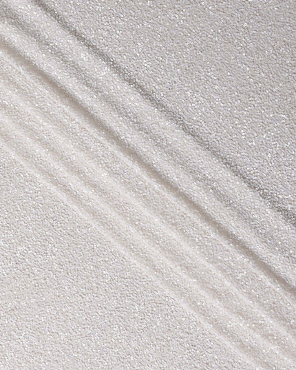 Alabaster White Silk Georgette Sequin Fabric 110cm