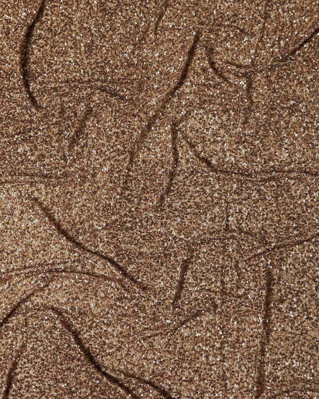 Copper Tweed Multicolor Silk Georgette Sequin Fabric 110cm