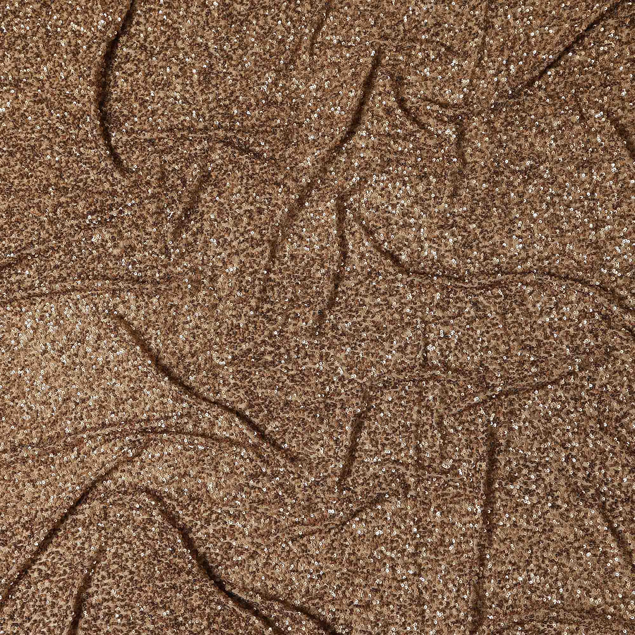 Copper Tweed Multicolor Silk Georgette Sequin Fabric 110cm