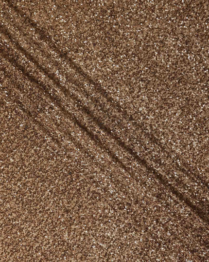 Copper Tweed Multicolor Silk Georgette Sequin Fabric 110cm