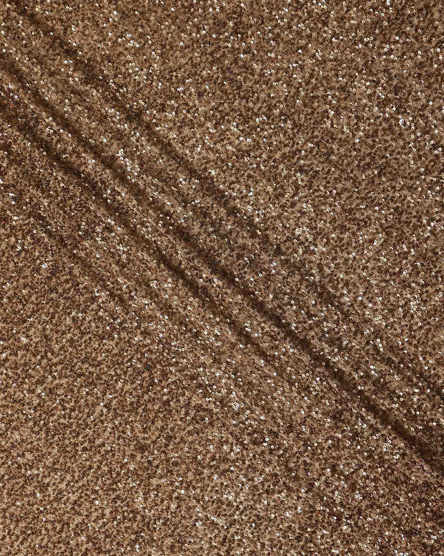 Copper Tweed Multicolor Silk Georgette Sequin Fabric 110cm