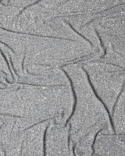 Silver Grey Silk Georgette Sequin Fabric 110cm
