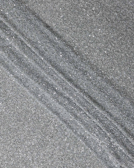 Silver Grey Silk Georgette Sequin Fabric 110cm
