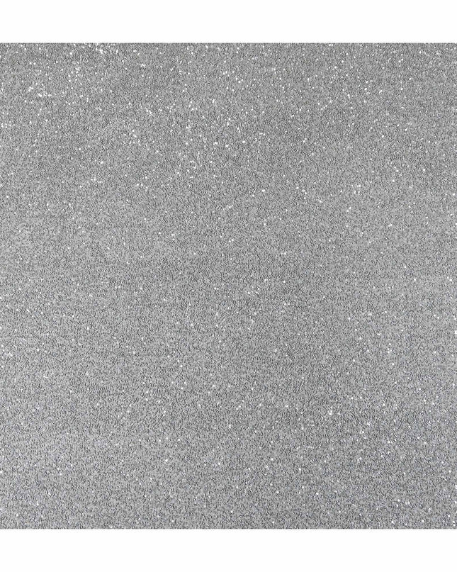 Silver Grey Silk Georgette Sequin Fabric 110cm