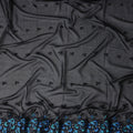 Black Floral Swiss Cotton Voile Sudanese Thobe