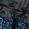 Black Floral Swiss Cotton Voile Sudanese Thobe