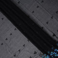 Black Floral Swiss Cotton Voile Sudanese Thobe
