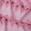 Pink Floral Premium Pure Swiss 100% Cotton Voile Embroidered Traditional Sudanese Thobe 4.5 Mtrs 140cm Swiss Quality - D30295