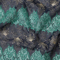 Blue Floral Premium Pure Swiss 100% Cotton Voile Embroidered Traditional Sudanese Thobe 4.5 Mtrs 140cm Swiss Quality - D30296