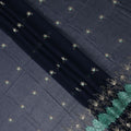 Blue Floral Premium Pure Swiss 100% Cotton Voile Embroidered Traditional Sudanese Thobe 4.5 Mtrs 140cm Swiss Quality - D30296