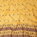 Yellow Floral Premium Pure Swiss 100% Cotton Voile Embroidered Traditional Sudanese Thobe 4.5 Mtrs 140cm Swiss Quality - D30293