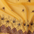 Yellow Floral Premium Pure Swiss 100% Cotton Voile Embroidered Traditional Sudanese Thobe 4.5 Mtrs 140cm Swiss Quality - D30293