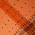 Orange Floral Premium Pure Swiss 100% Cotton Voile Embroidered Traditional Sudanese Thobe 4.5 Mtrs 140cm Swiss Quality - D30297