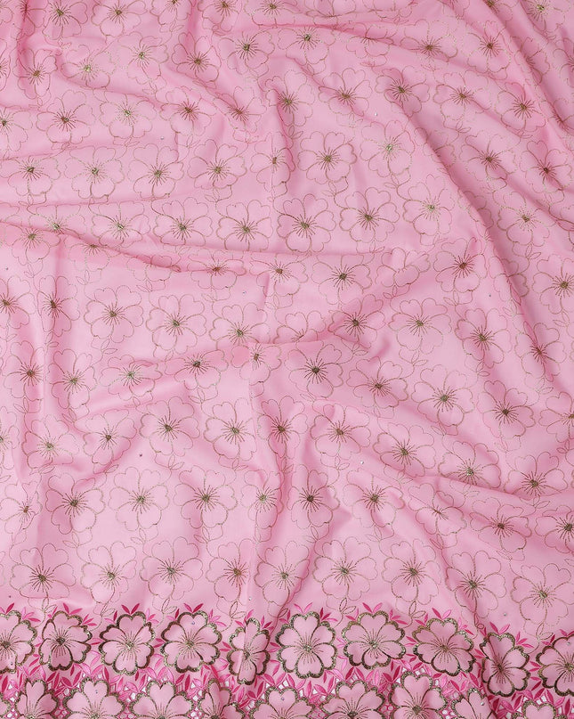 Pink Floral Swiss Cotton Voile Sudanese Thobe