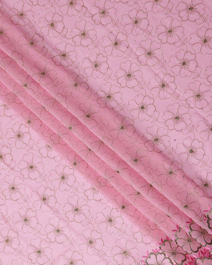 Pink Floral Swiss Cotton Voile Sudanese Thobe