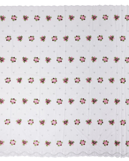 White Bouquet Swiss Cotton Voile Sudanese Thobe
