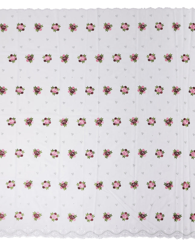 White Bouquet Swiss Cotton Voile Sudanese Thobe