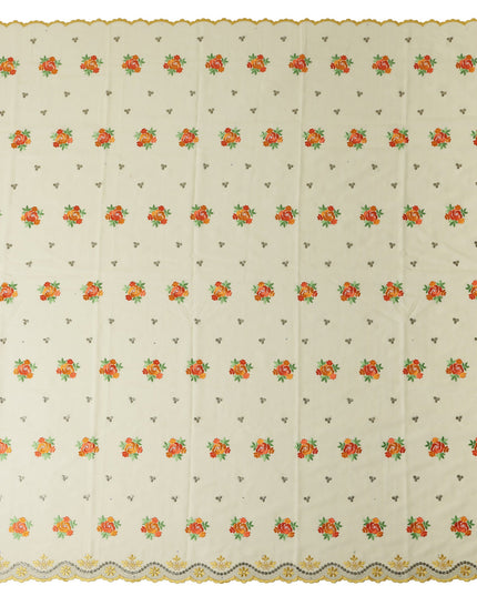 Cream Bouquet Swiss Cotton Voile Sudanese Thobe
