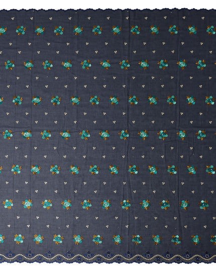 Blue Bouquet Swiss Cotton Voile Sudanese Thobe