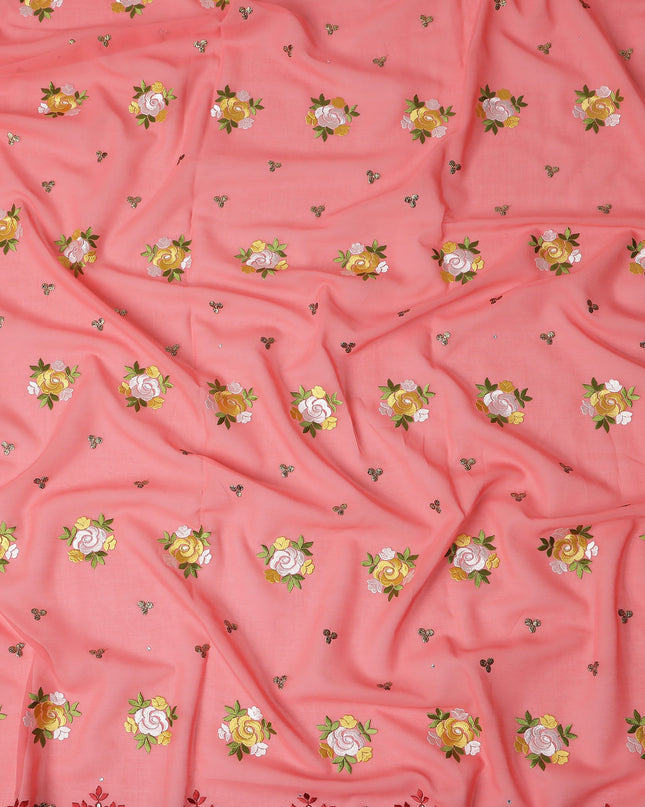 Pink Bouquet Swiss Cotton Voile Sudanese Thobe