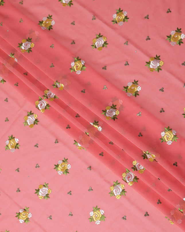 Pink Bouquet Swiss Cotton Voile Sudanese Thobe