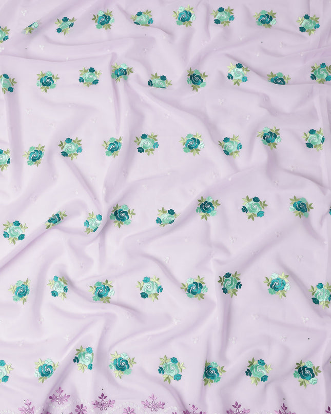Lavender Pink Bouquet Swiss Cotton Voile Sudanese Thobe