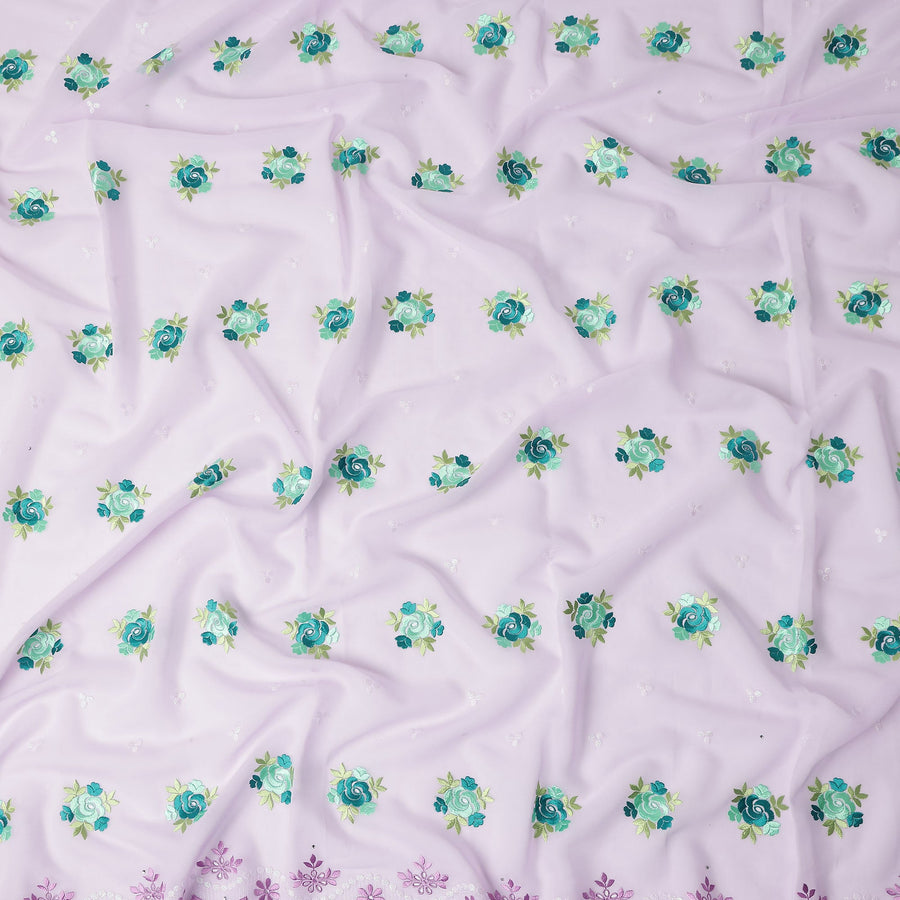 Lavender Pink Bouquet Swiss Cotton Voile Sudanese Thobe
