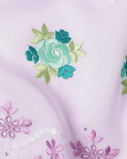 Lavender Pink Bouquet Swiss Cotton Voile Sudanese Thobe