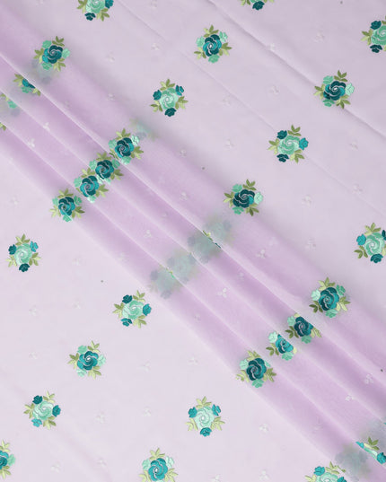 Lavender Pink Bouquet Swiss Cotton Voile Sudanese Thobe
