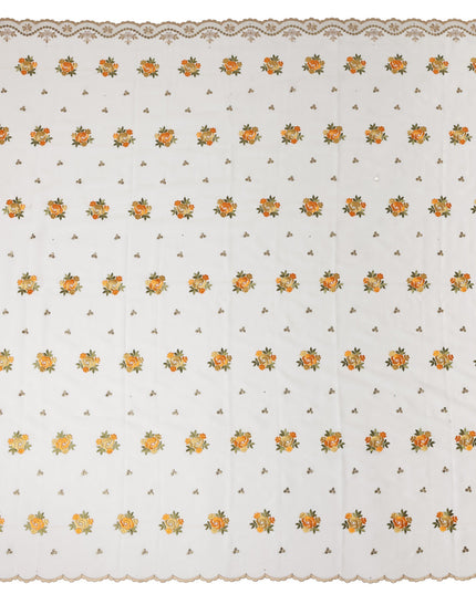 White Bouquet Swiss Cotton Voile Sudanese Thobe