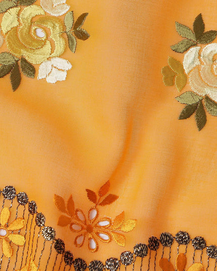 Orange Bouquet Swiss Cotton Voile Sudanese Thobe