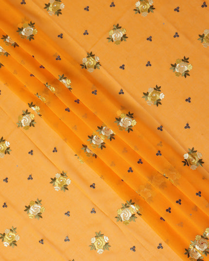 Orange Bouquet Swiss Cotton Voile Sudanese Thobe