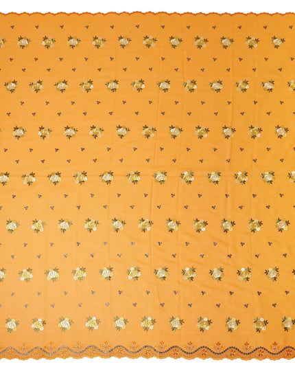 Orange Bouquet Swiss Cotton Voile Sudanese Thobe