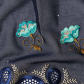 Blue Floral Swiss Cotton Voile Sudanese Thobe