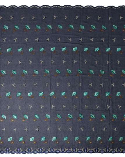 Blue Floral Swiss Cotton Voile Sudanese Thobe