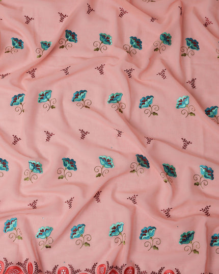 Pink Floral Swiss Cotton Voile Sudanese Thobe