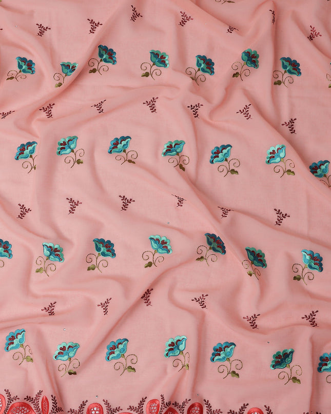 Pink Floral Swiss Cotton Voile Sudanese Thobe