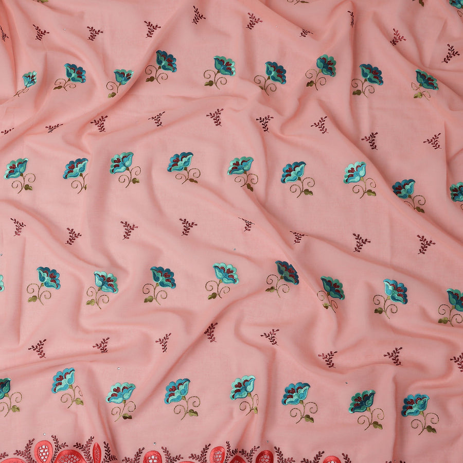 Pink Floral Swiss Cotton Voile Sudanese Thobe