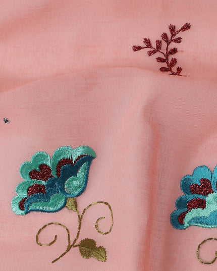 Pink Floral Swiss Cotton Voile Sudanese Thobe