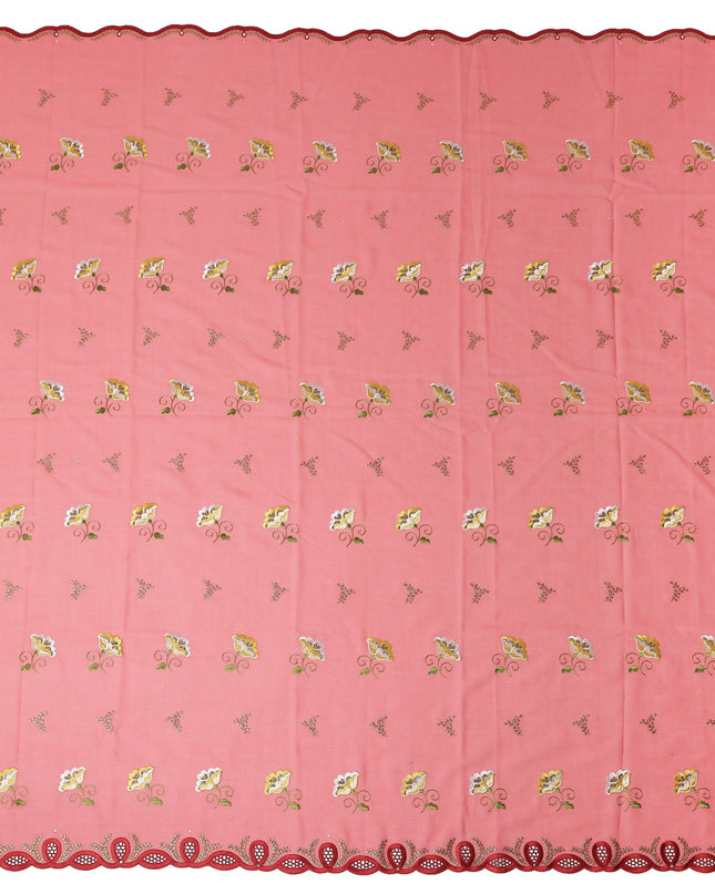 Pink Floral Swiss Cotton Voile Sudanese Thobe
