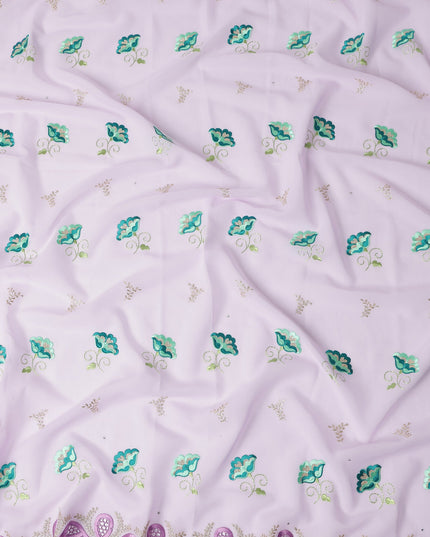 Lavender Pink Floral Swiss Cotton Voile Sudanese Thobe
