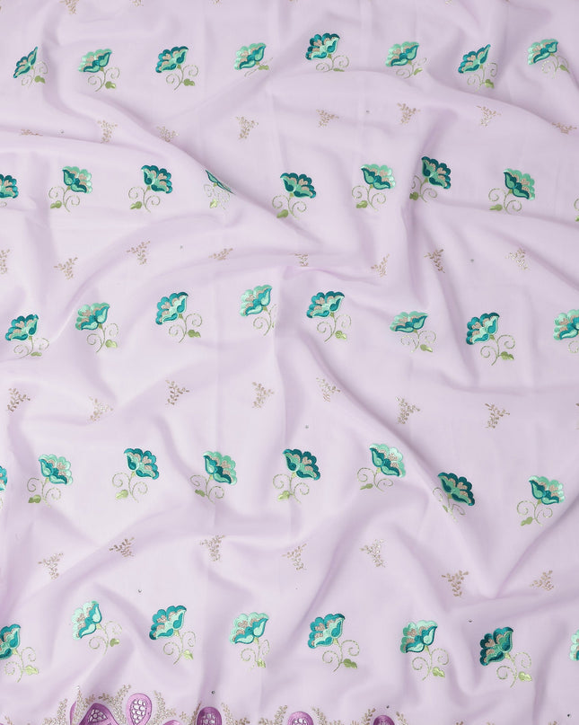 Lavender Pink Floral Swiss Cotton Voile Sudanese Thobe