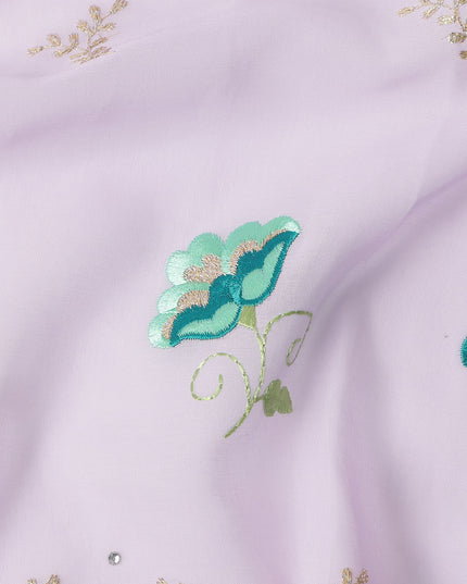 Lavender Pink Floral Swiss Cotton Voile Sudanese Thobe