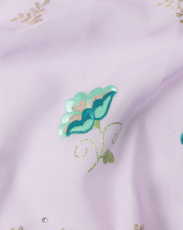 Lavender Pink Floral Swiss Cotton Voile Sudanese Thobe