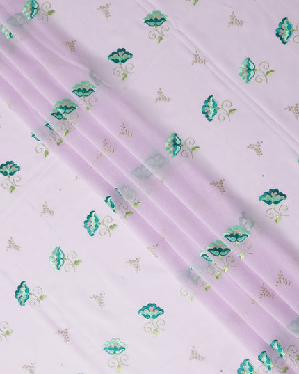 Lavender Pink Floral Swiss Cotton Voile Sudanese Thobe