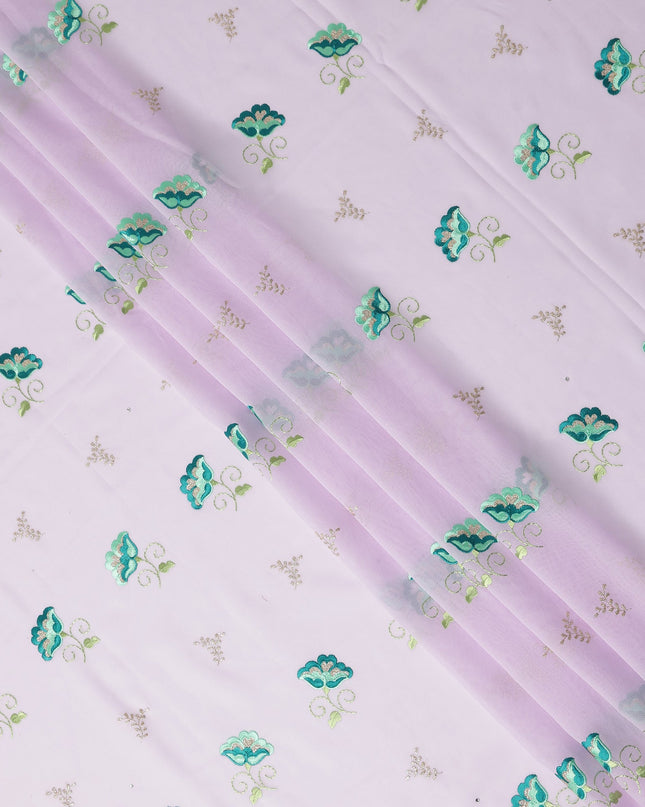 Lavender Pink Floral Swiss Cotton Voile Sudanese Thobe