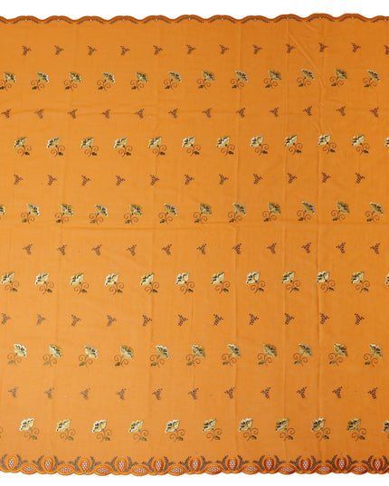 Orange Floral Swiss Cotton Voile Sudanese Thobe