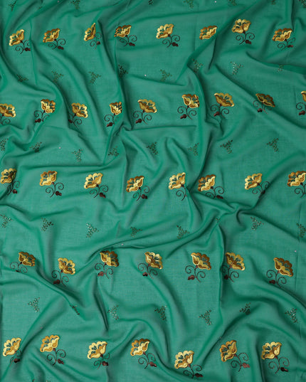 Green Floral Swiss Cotton Voile Sudanese Thobe
