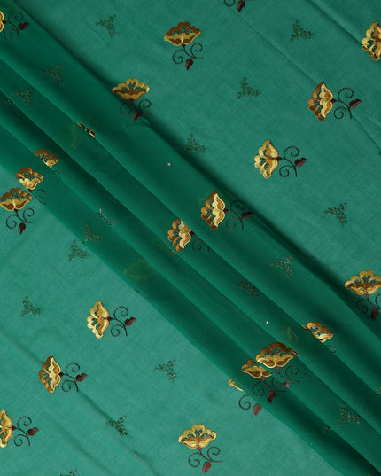 Green Floral Swiss Cotton Voile Sudanese Thobe